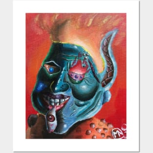 Weird Fiery Face Posters and Art